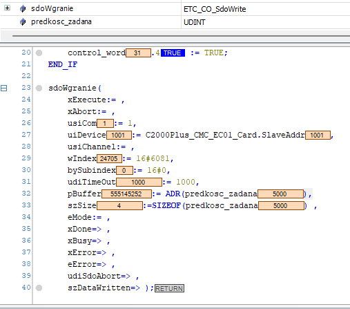 Bazowanie control word 