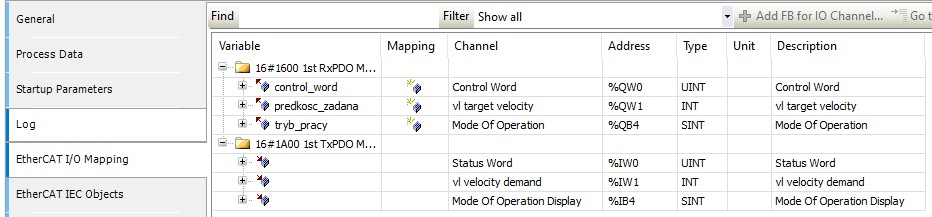 EtherCAT I/O mapping